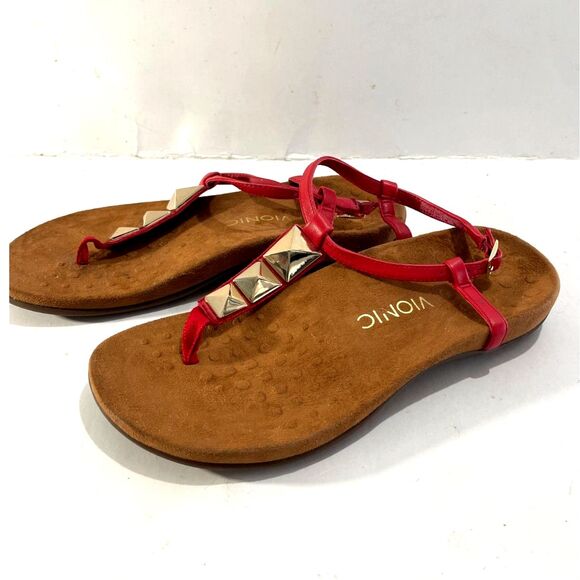 Vionic Rest Nala comfort thong sandals festive in red holiday casual women 9 - Picture 1 of 8